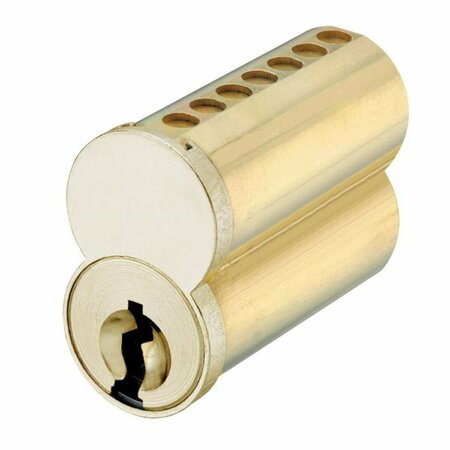 CLASSIC ACCESSORIES 7 Pin Uncombinated Small Format Interchangeable Core with F Keyway & Clip Retainer, Satin Brass VE1621524